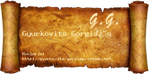 Gyurkovits Gorgiás névjegykártya